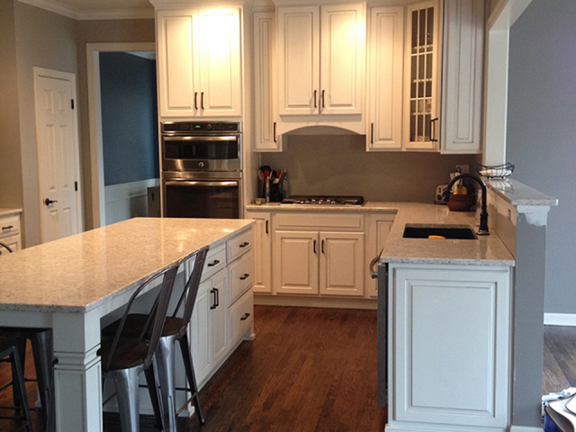 After photo of classic white kitchen remodeled by Action Builders in Pittsburgh